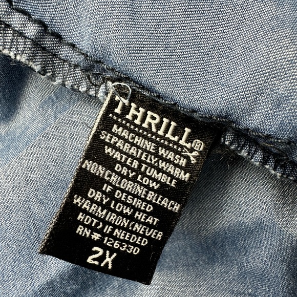 Thrill Distressed Sleeveless Top 2X NWOT - Picture 3 of 4